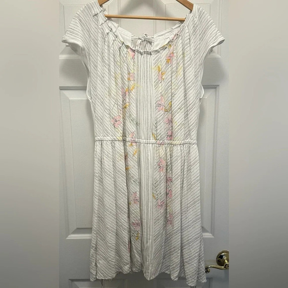 LC Lauren Conrad White Flower Print Dress Size XXL - Picture 1 of 7